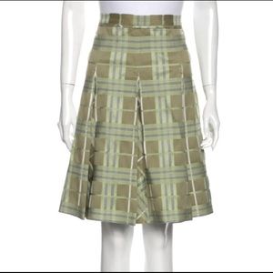 Burberry London plaid knee length skirt